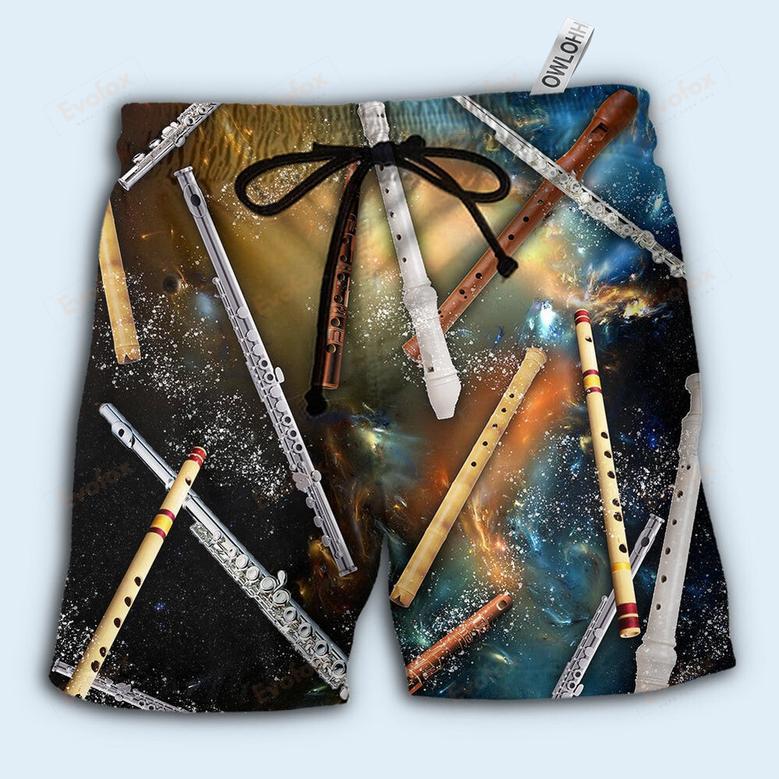 Flute Cool Mysterious Galaxy Beach Short