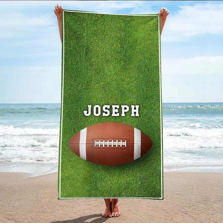 Football Personalized Beach Towels Perfect Women Men Kids All Ages