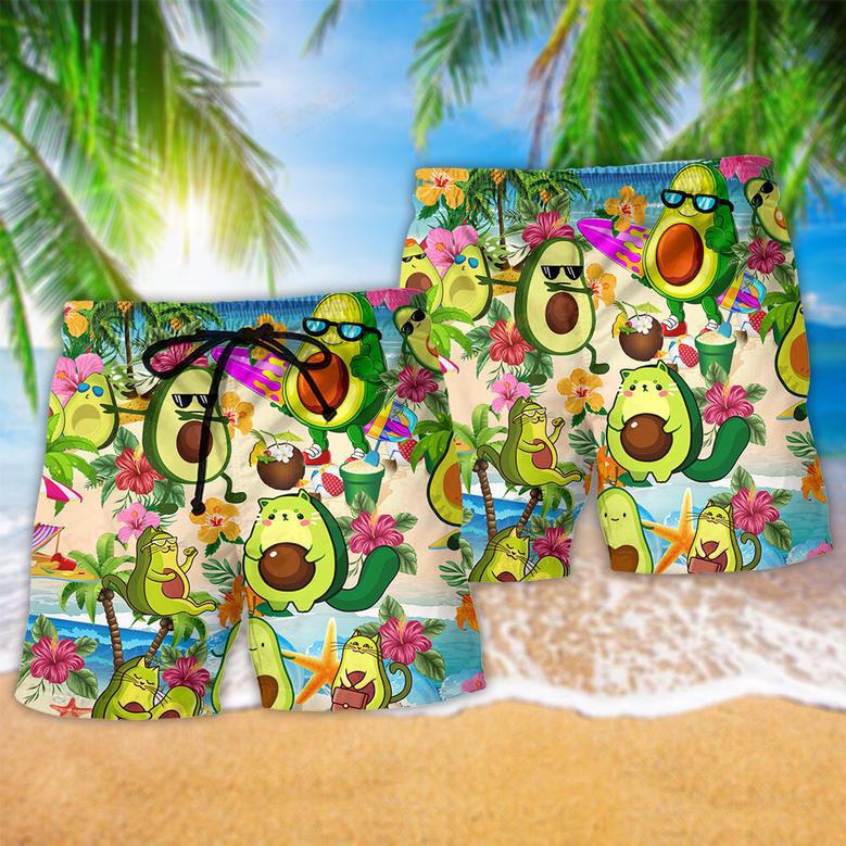 Fruit Avocado Chilling By The Beach Summer Beach Short