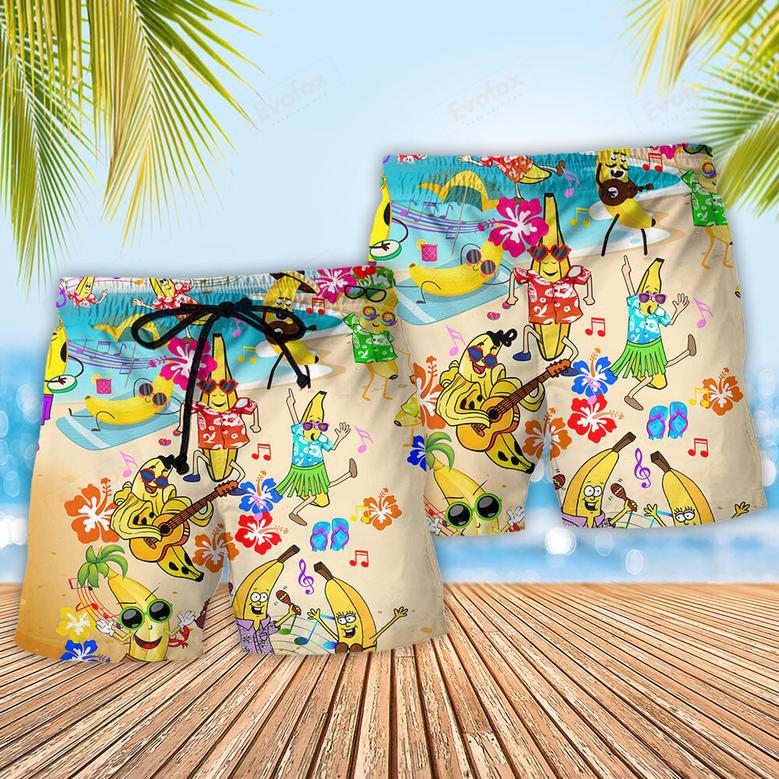 Fruit Banana Love Beach Light Color Beach Short