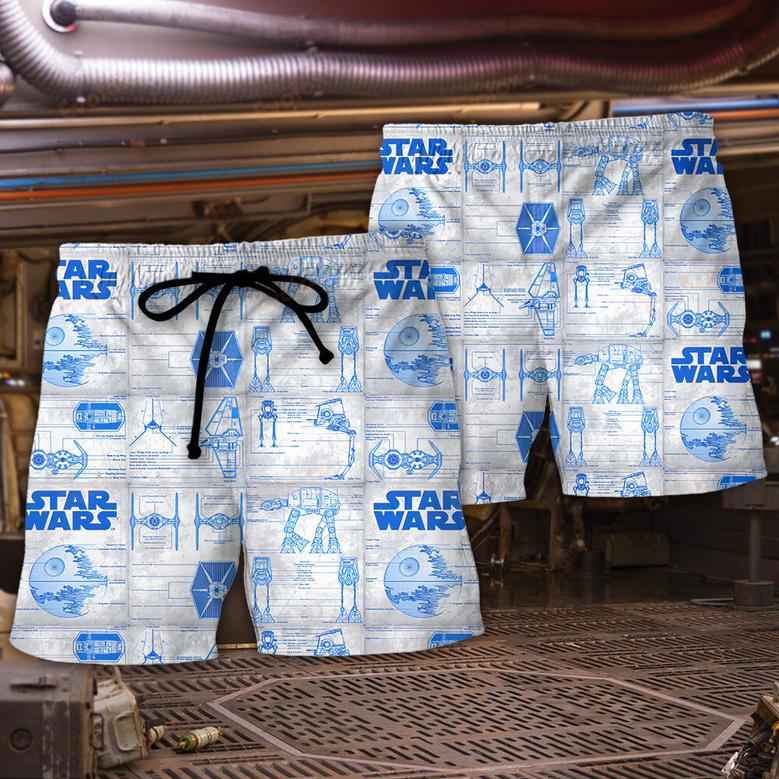 Galaxy Ships Imperial Walkers Beach Short