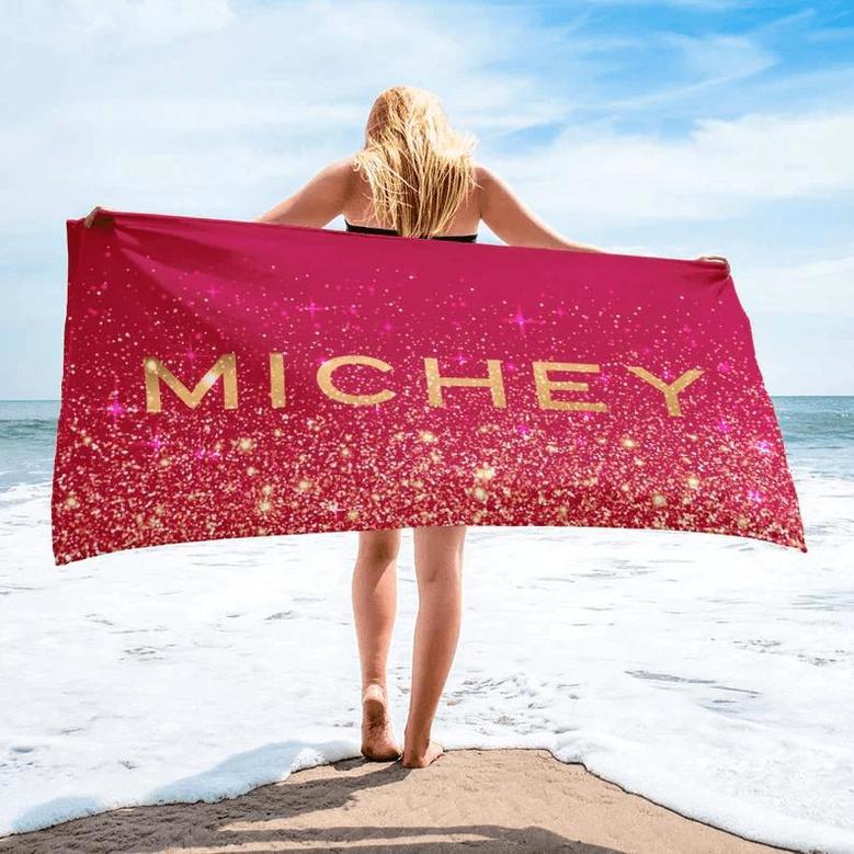 Glitter Design Large Personalized Beach Towels Perfect Summer Gift