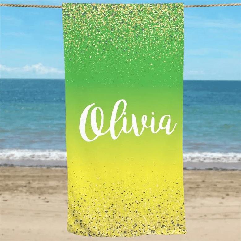 Glitter Design Large Personalized Beach Towels Perfect Summer Gift