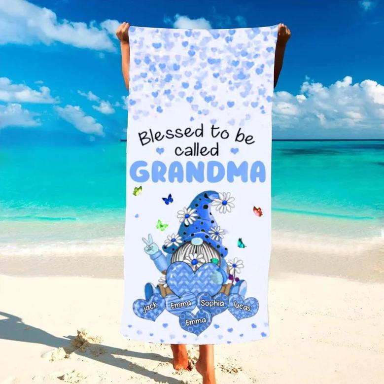 Gnome Sweet Heart Kids Mothers Day Personalized Beach Towels Gift