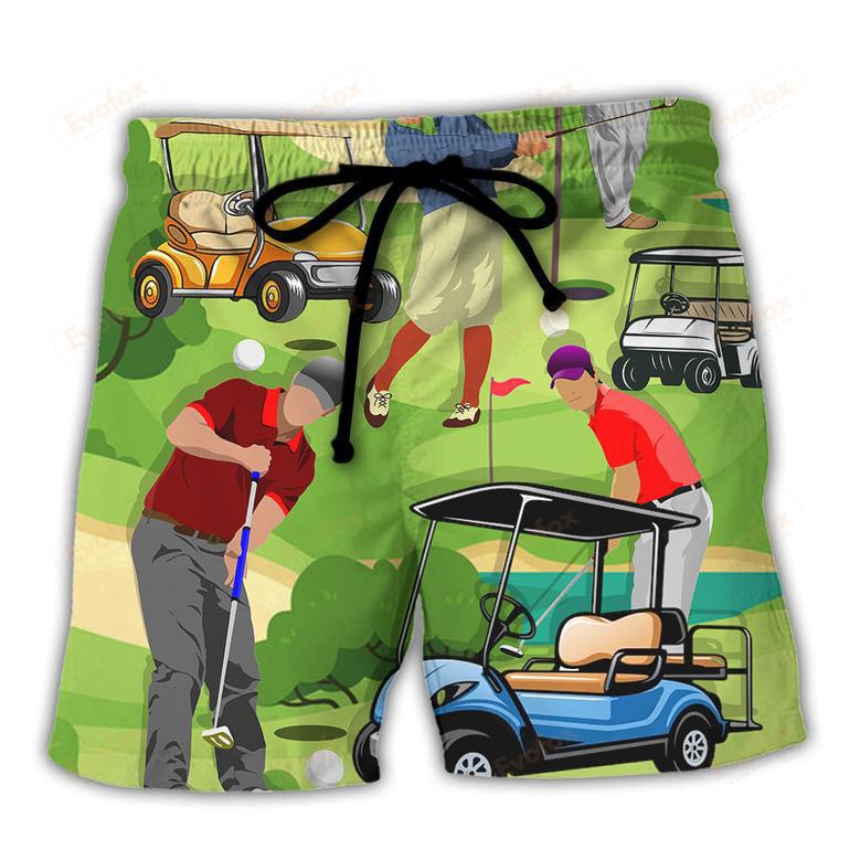 Golf They See Me Rollin They Hatin Funny Golfers Funny Quotes Lover Golf Beach Short