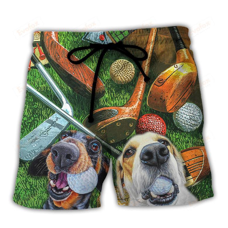 Golf Vintage Style Funny Dog Beach Short