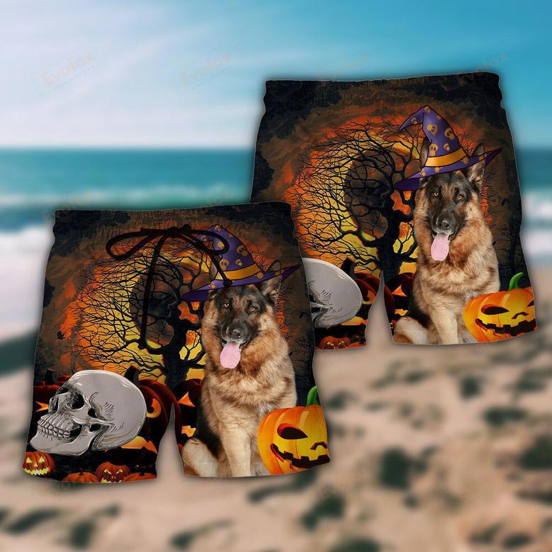 Halloween German Shepherd My Lovely Dog Beach Short