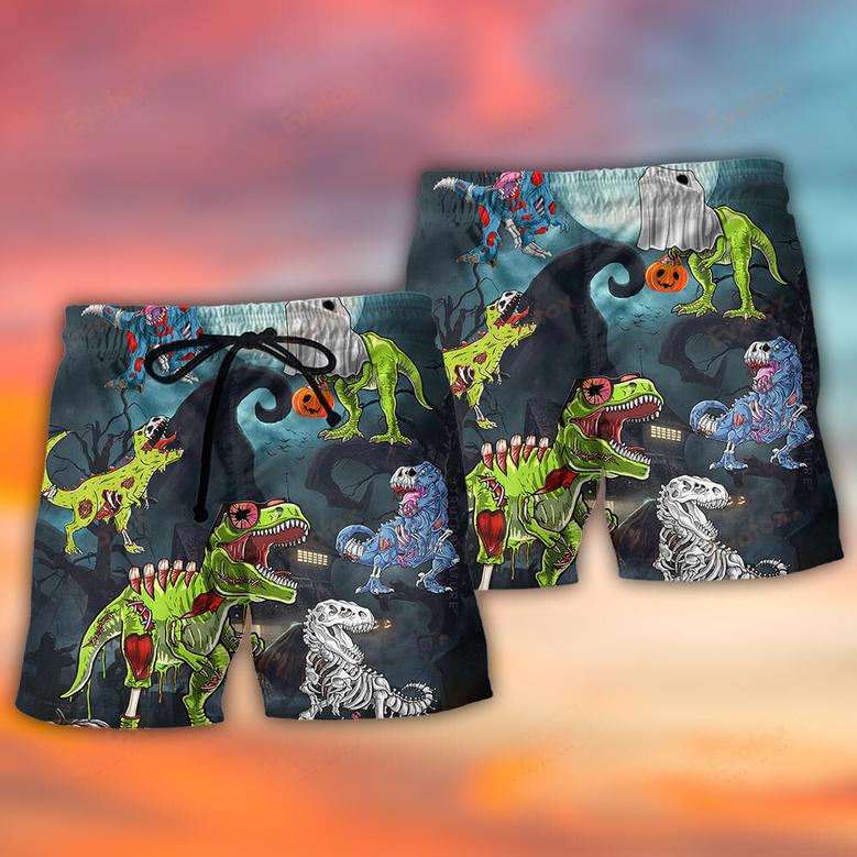 Halloween Zombie Saurus Scary Beach Short