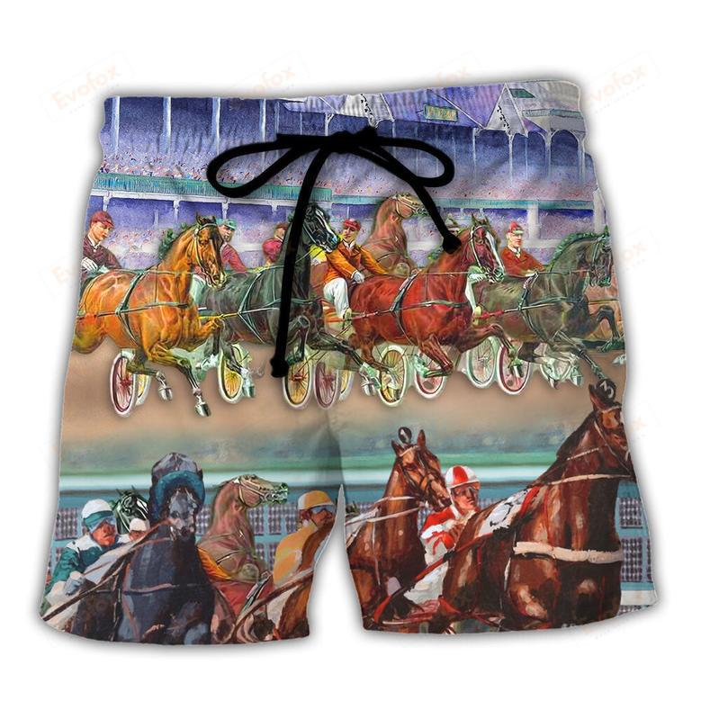 Harness Racing Horse Racing Horse Lover Amazing Beach Short