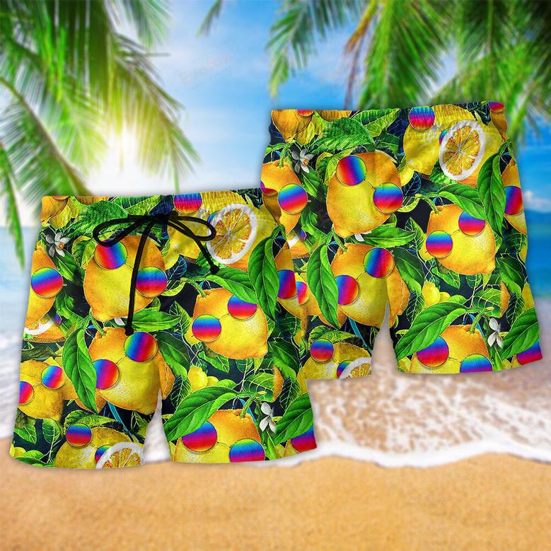 Hippie Fruit Lemon Peace Life Color Beach Short