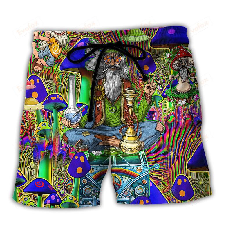 Hippie Mushroom Peace The Colorful Of Life Beach Short