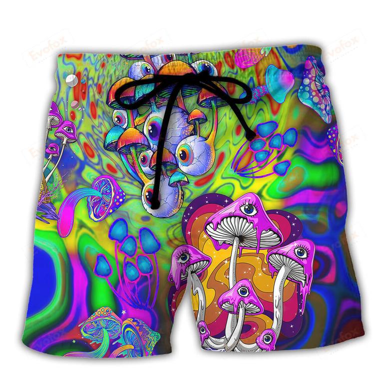 Hippie Mushroom Stay Trippy Little Hippie Colorful Beach Short