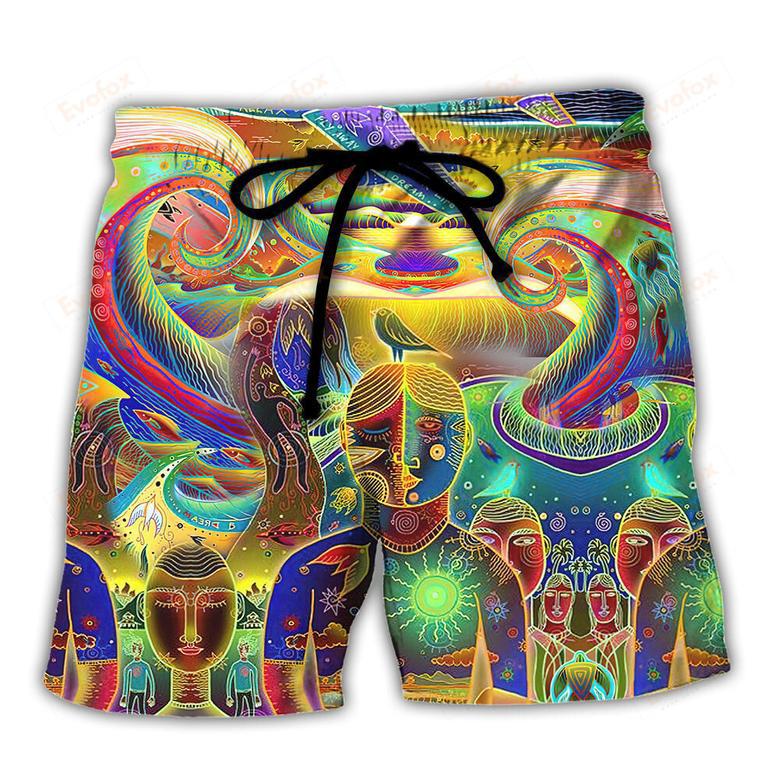 Hippie Peace Life Neon Color Amazing Beach Short