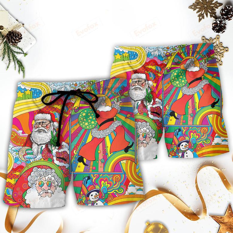 Hippie Santa Merry Xmas Beach Short