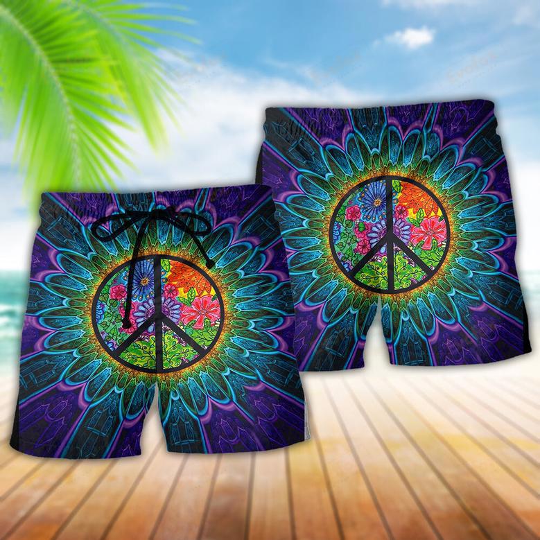 Hippie Sign Style Lover Hippie Purple Beach Short