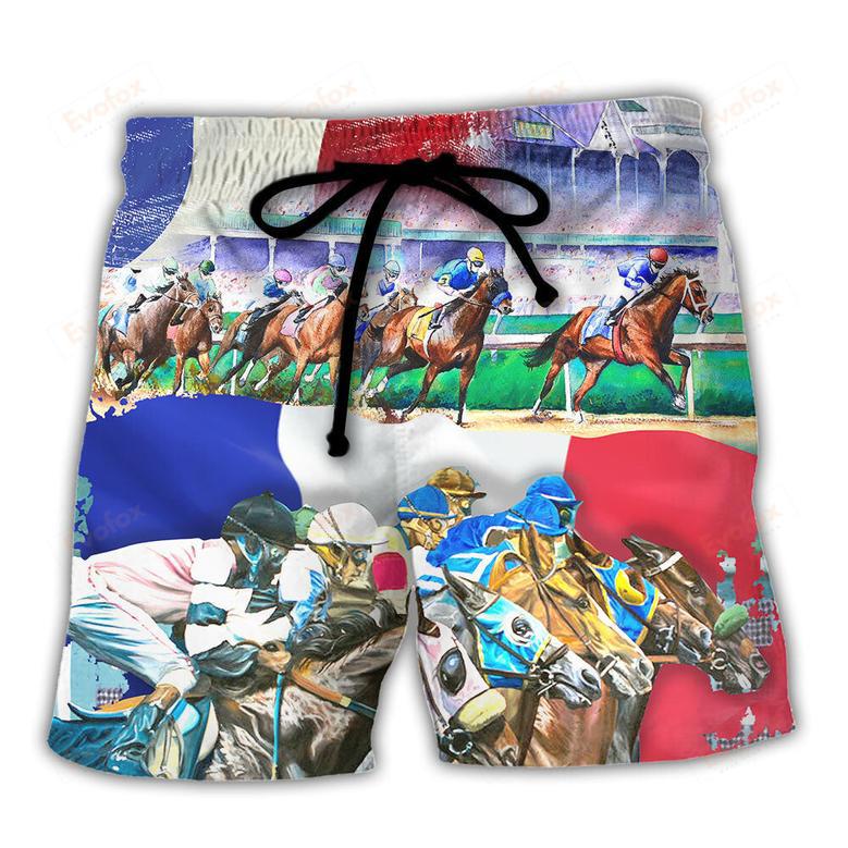 Horse France Horse Racing Amazing Seat Lover Style Beach Short