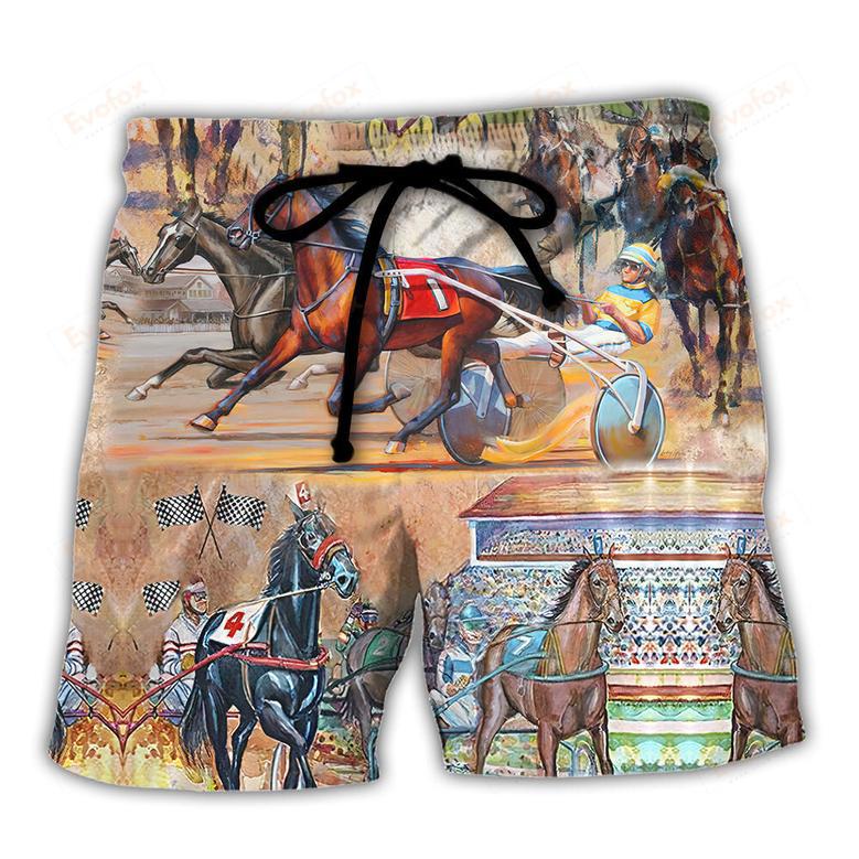 Horse Harness Racing On With Passion Beach Short