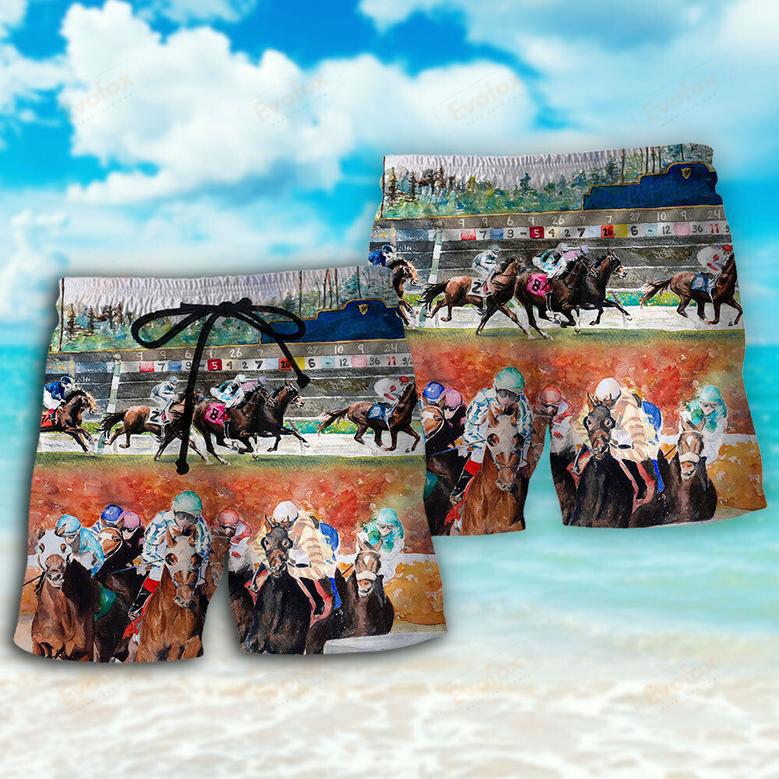 Horse Racing Wild Power Beach Short