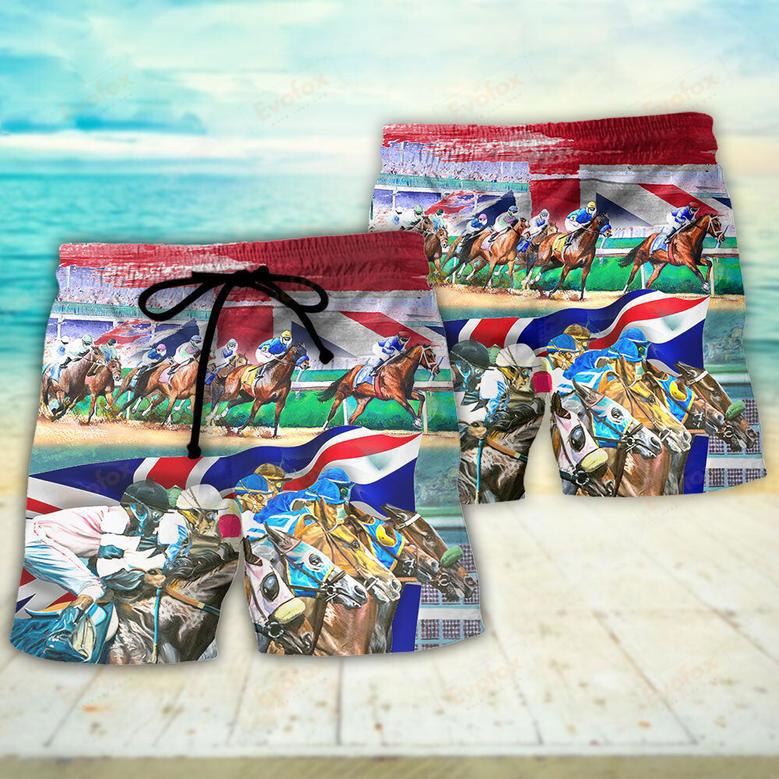 Horse United Kingdom Horse Racing Amazing Seat Lover Style Beach Short