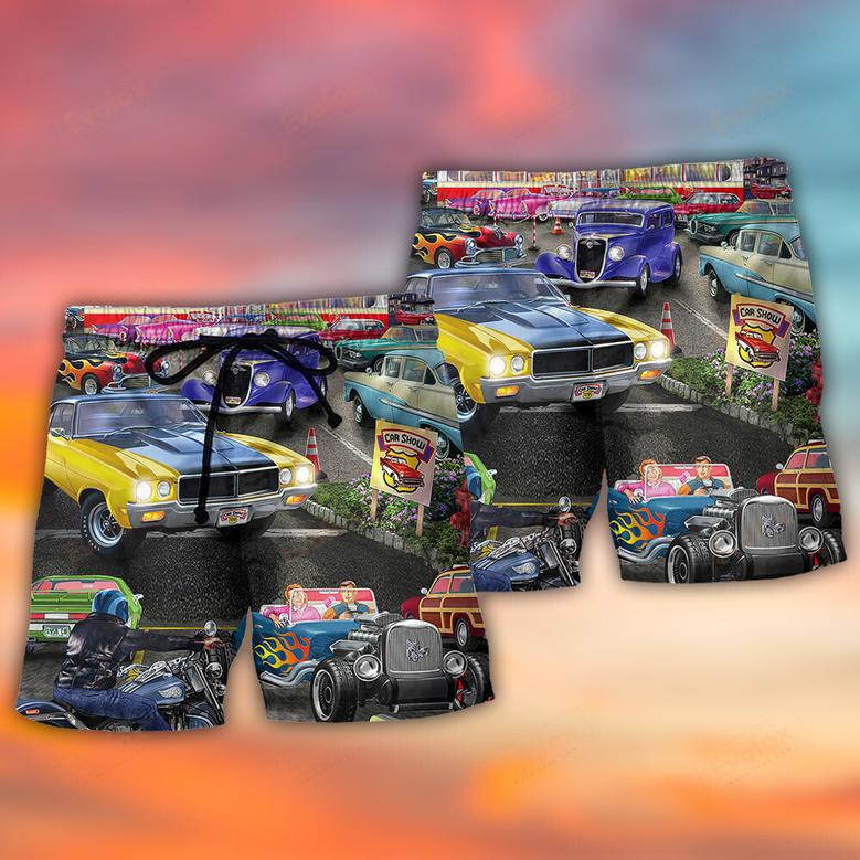 Hot Rod Lover Cool Art Style Beach Short