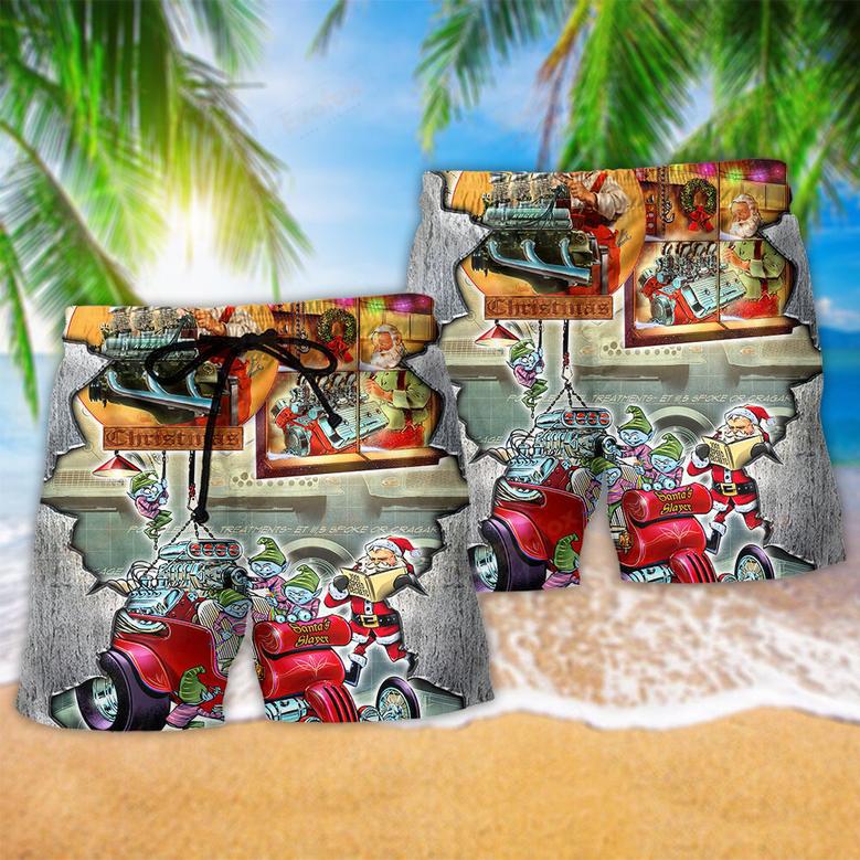 Hot Rod Merry Christmas Cool Beach Short