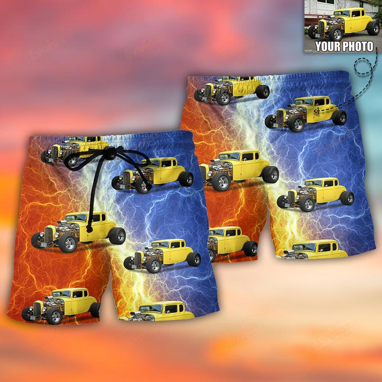 Hot Rod Various Style Custom Photo Beach Short