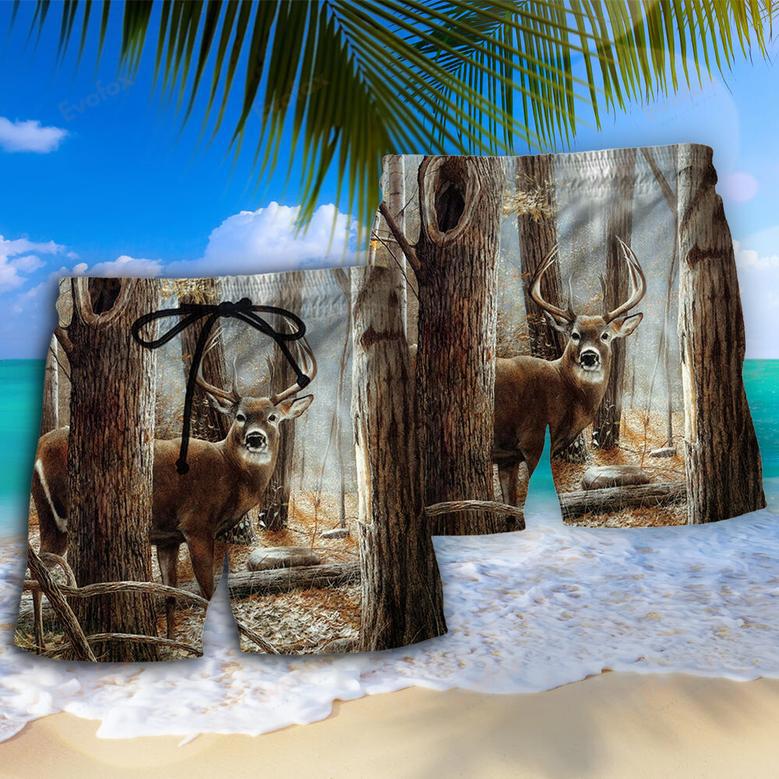 Hunting Deer Hunting Forest Cool Beach Short