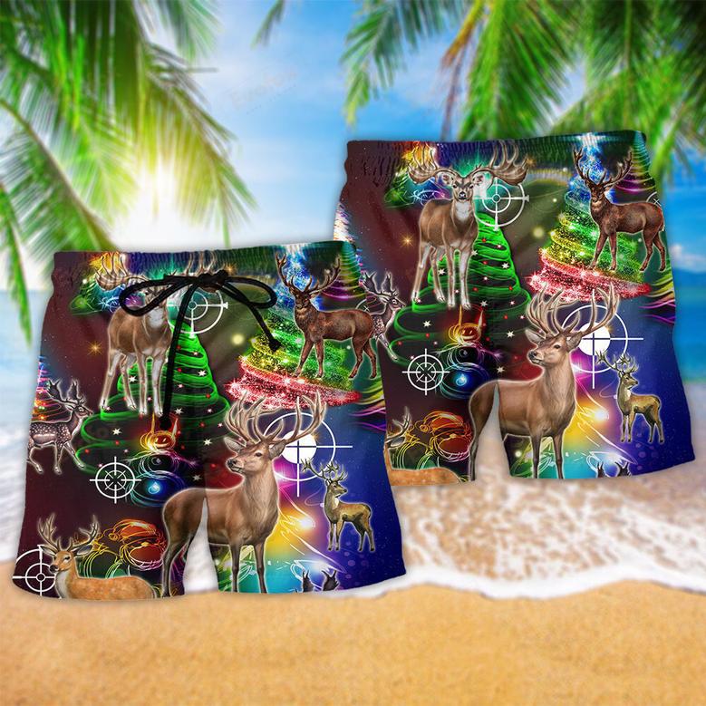 Hunting Deer Lover Amazing Christmas Night Beach Short