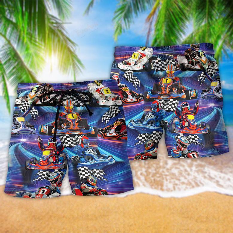 Kart Racing Go Kart Or Go Home Blue Beach Short