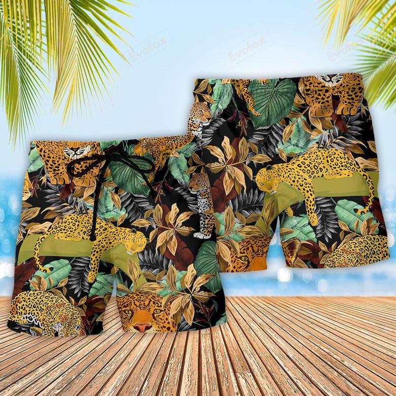 Leopard Animals Natural Print Beach Short