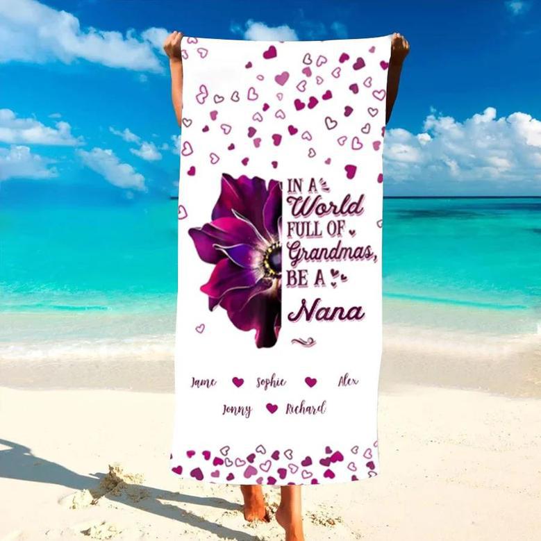 Leopard Grandma Heart Butterflies Colors Personalized Beach Towels