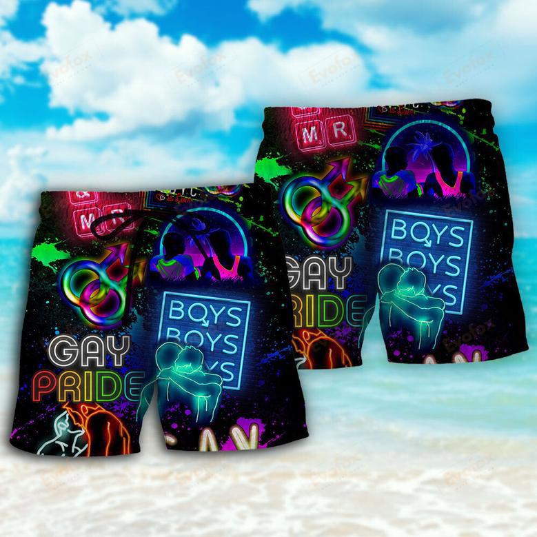 LGBT Gay Neon Art Gay Pride Beach Short