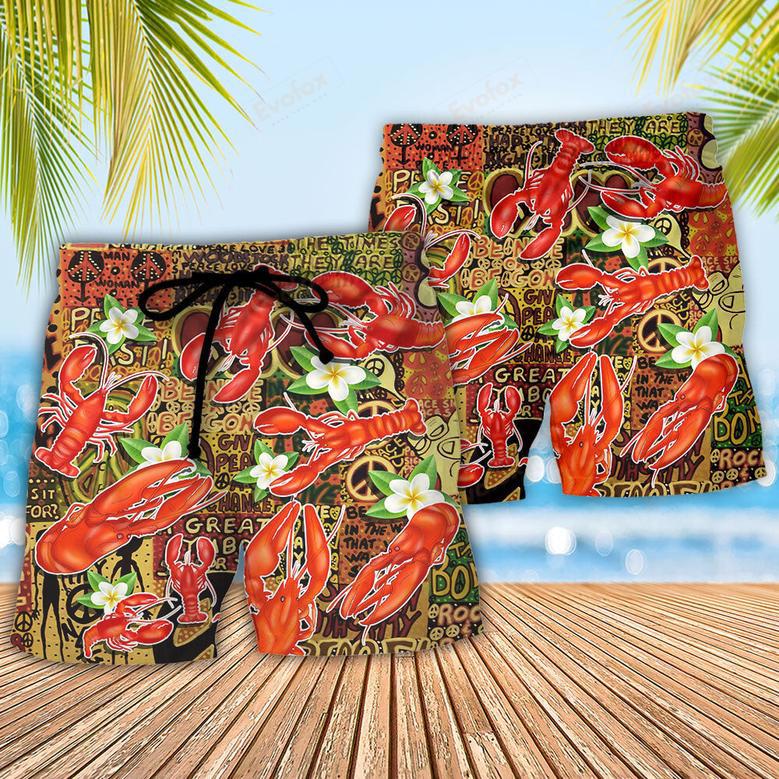 Lobster Everybody In The Hot Tub Hippie Tropical Vibe Beach Short