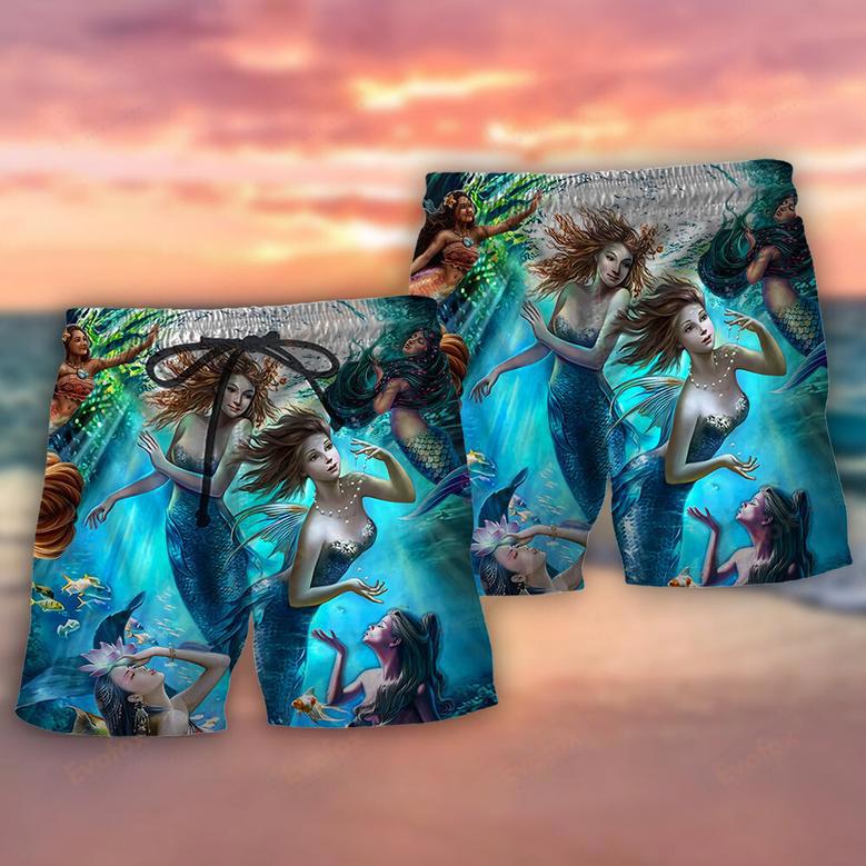 Mermaid Dolphin Blue Ocean Beach Short