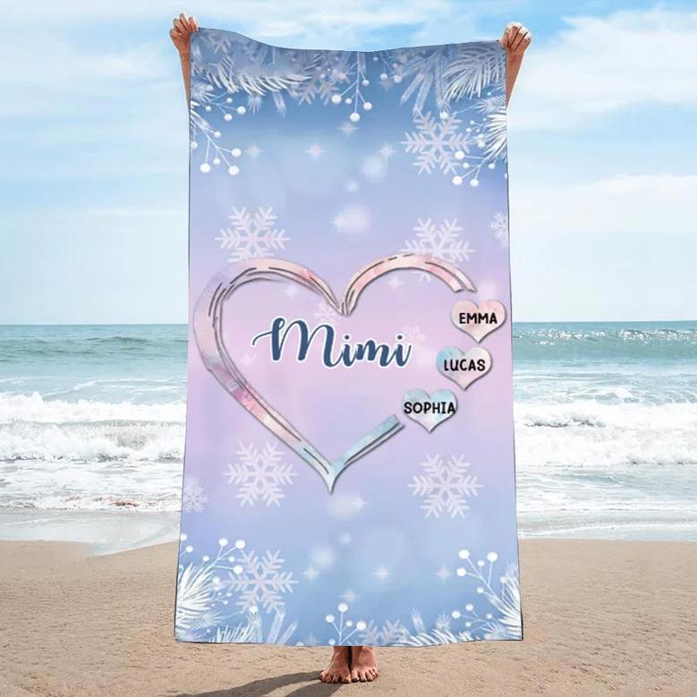 Mimi Sweet Heart Kids Personalized Beach Towels Perfect Summer Gift