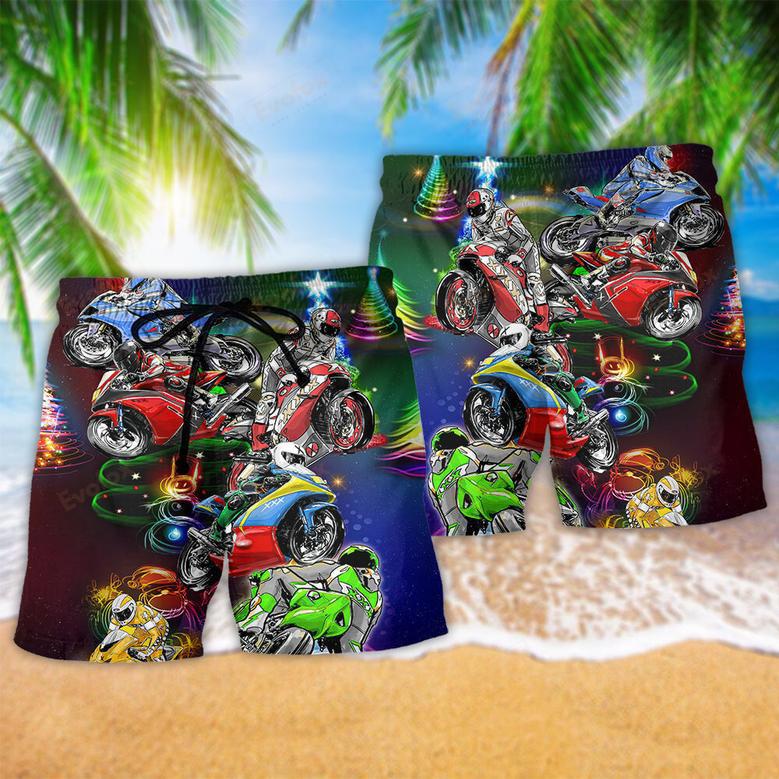 Motorcycle Amazing Motorcycle Racing Christmas Beach Short