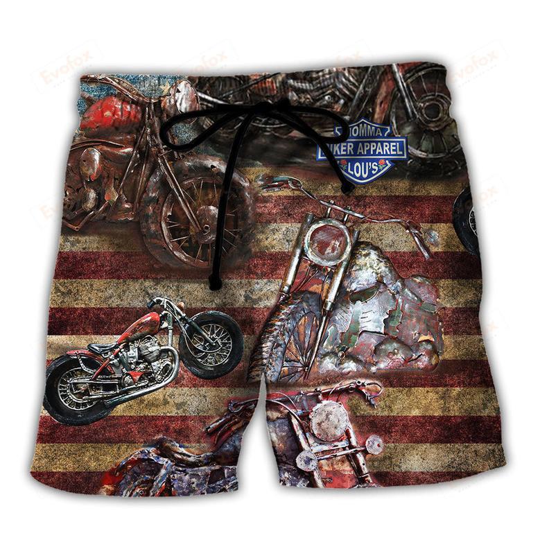 Motorcycle No Plans No Maps America Style Beach Short