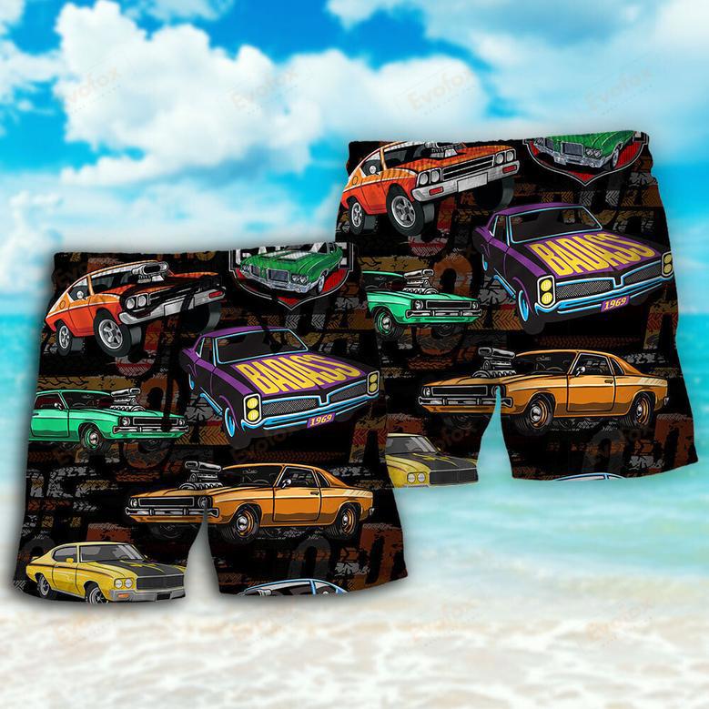 Muscle Car Racing Speed Road Beach Short