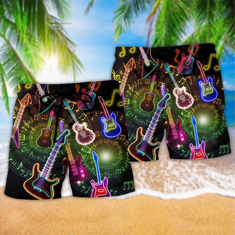 Music All You Need Is A Guitar Bright Color Style Beach Short