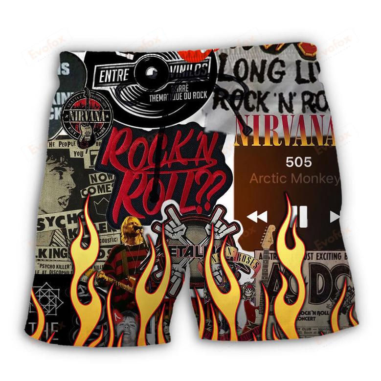 Music Rock Music Red Flame Chill Beach Short