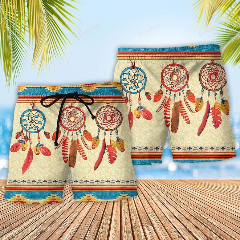 Native Style Love Peace Dreamcatcher Beach Short