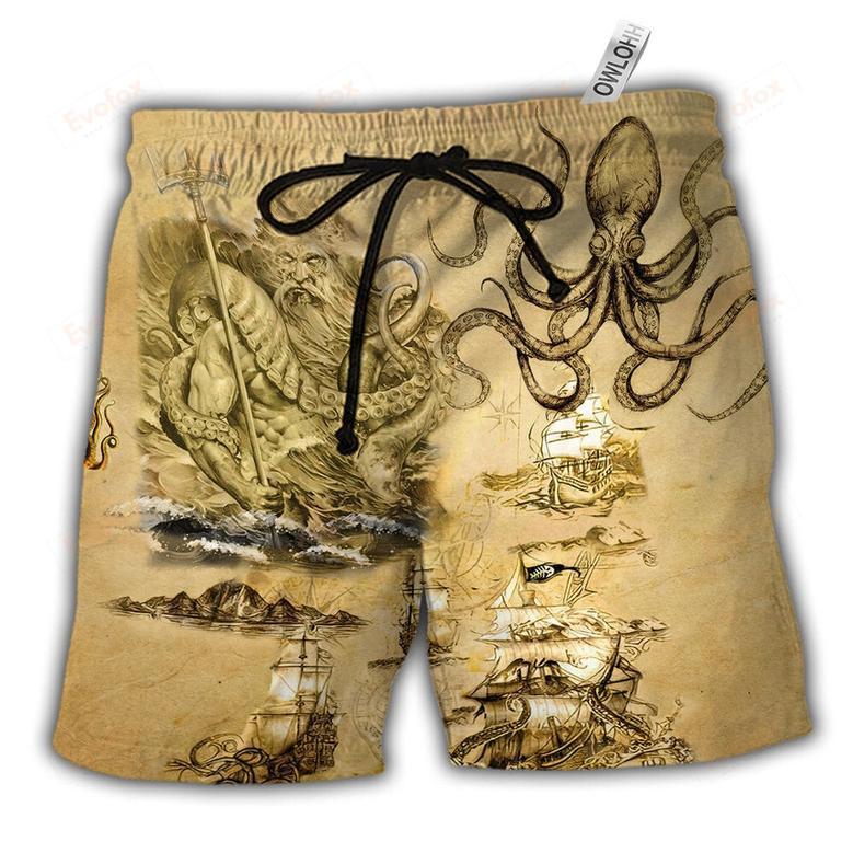 Octopus Amazing And Sail Retro Beach Short