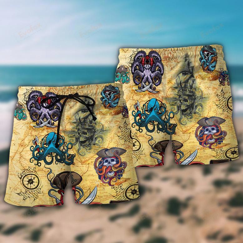 Octopus Pirate Funny Cool Beach Short