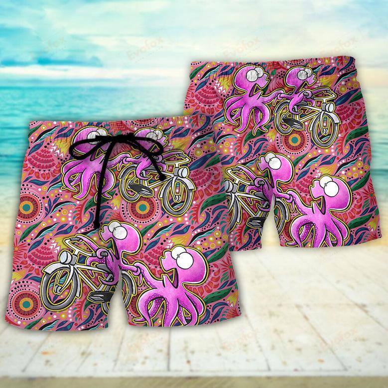 Octopus Ride Cycling Vibe Tropical Art Beach Short