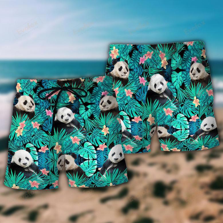 Panda Tropical Summer Floral Beach Short