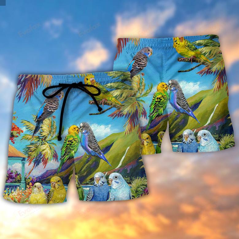 Parrot Budgie Parrot Beautiful Landscape Beach Short