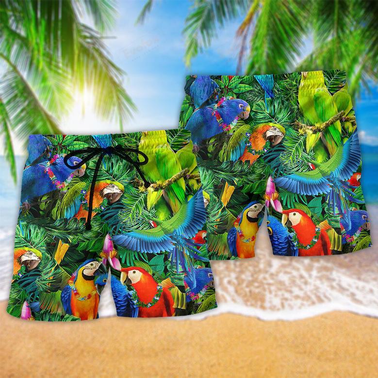 Parrot Couple Love Happiness Beach Short