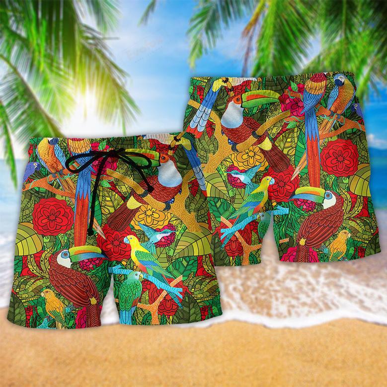 Parrot Love Human Love Sky Color Beach Short