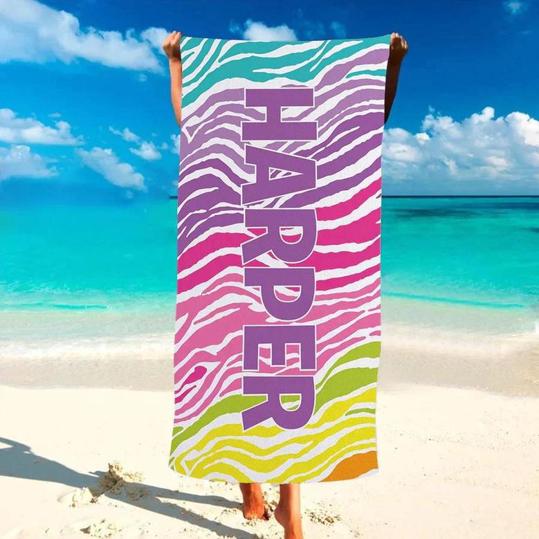 Personalized Written In Sand Beach Towels Spring Break Vacation Memento