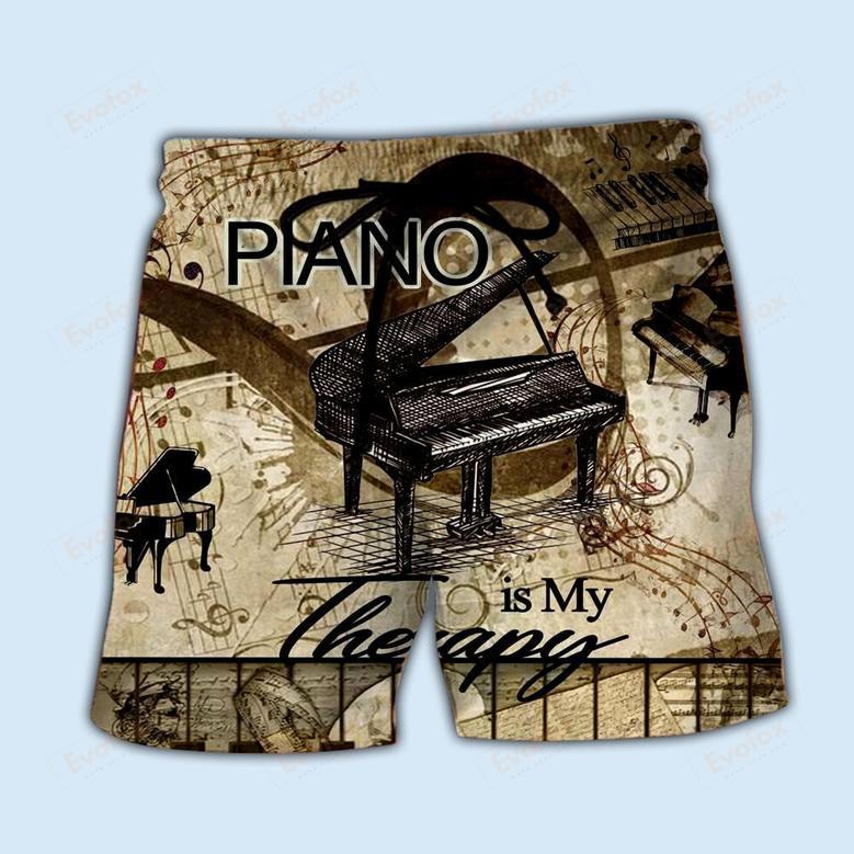 Piano Is My Therapy Music Piano Vintage Beach Short